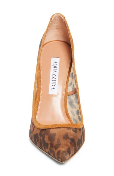 Aquazzura Leopard Printed Stiletto Heel Pumps In Brown