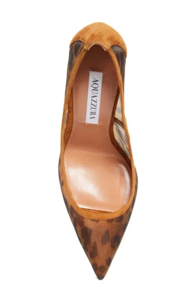 Aquazzura Leopard Printed Stiletto Heel Pumps In Brown