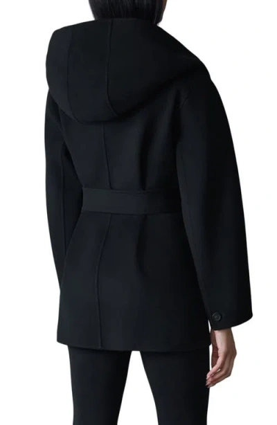 Mackage Wool Belted Midi Coat In Black