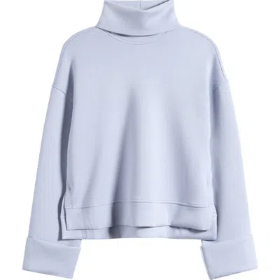 Spanx Airessentials Cropped Turtleneck Sweatshirt In Blue