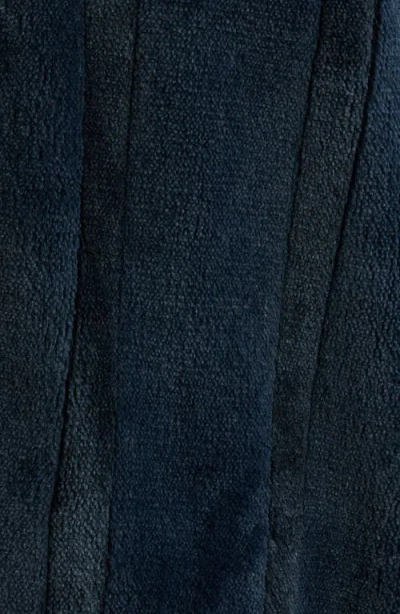 Daniel Buchler Wide Stripe Plush Shawl Collar Robe In Blue