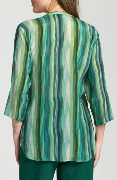 Apny Abstract Print Button-up Shirt In Green