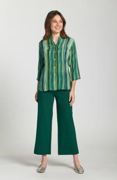 Apny Abstract Print Button-up Shirt In Green