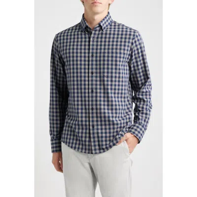 Mizzen + Main Mizzen+main City Flannel Trim Fit Plaid Button-down Shirt In Blue
