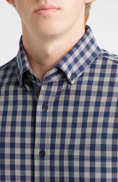 Mizzen + Main Mizzen+main City Flannel Trim Fit Plaid Button-down Shirt In Blue
