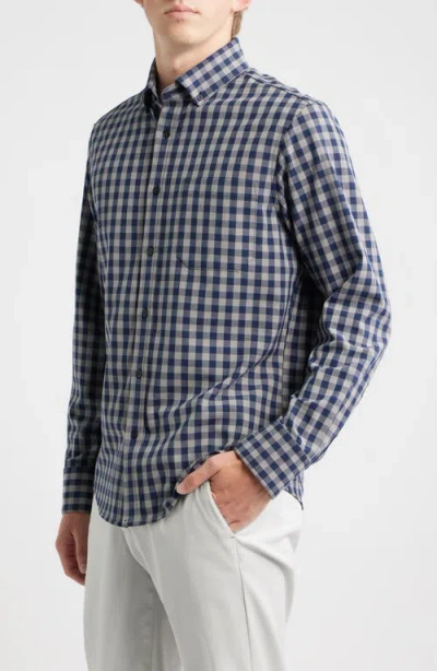 Mizzen + Main Mizzen+main City Flannel Trim Fit Plaid Button-down Shirt In Blue