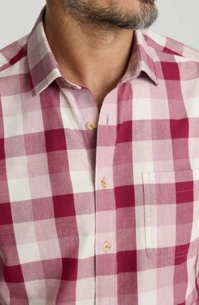 Untuckit Greenwald Check Cotton Flannel Button-up Shirt In Red