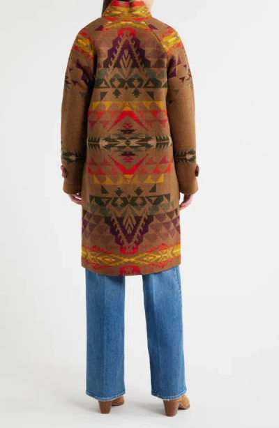Pendleton Autumn Birch Archive Virgin Wool Blend Blanket Coat In Brown