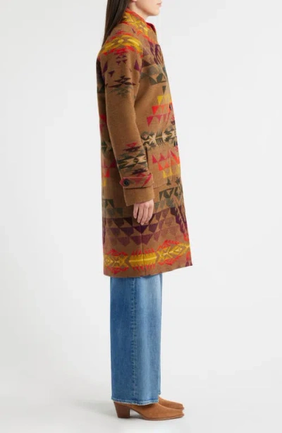 Pendleton Autumn Birch Archive Virgin Wool Blend Blanket Coat In Brown