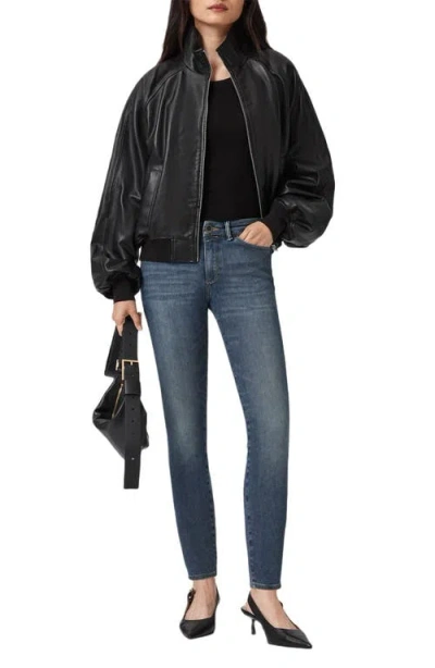 Allsaints Miller Size Me Mid Rise Skinny Jeans In Washed Indigo In Blue