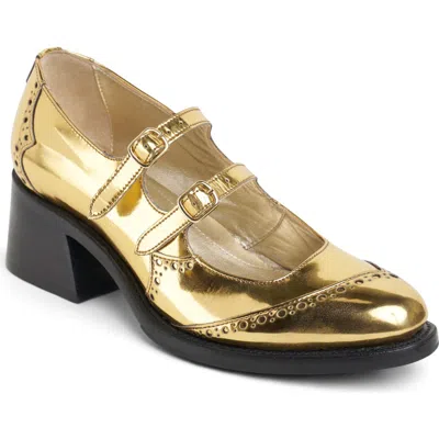 The Office Of Angela Scott Miss Am Lie Mary Jane Pump In Gold ModeSens