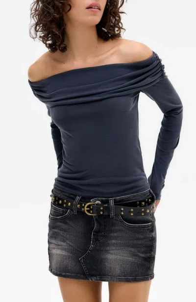 Bdg Urban Outfitters Ultimate Off The Shoulder Top In Black