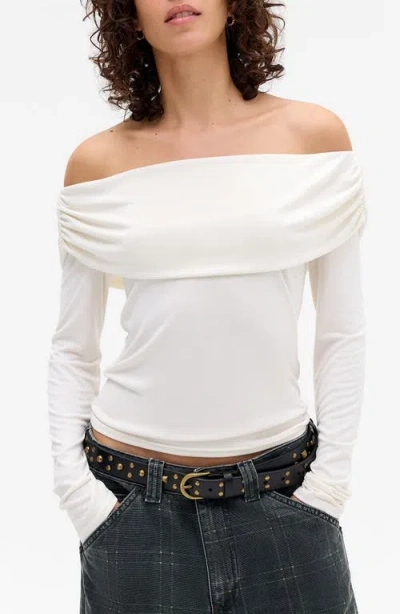 Bdg Urban Outfitters Ultimate Off The Shoulder Top In White