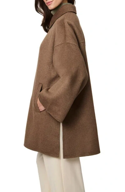 Bernardo Double Face Wool Coat In Brown
