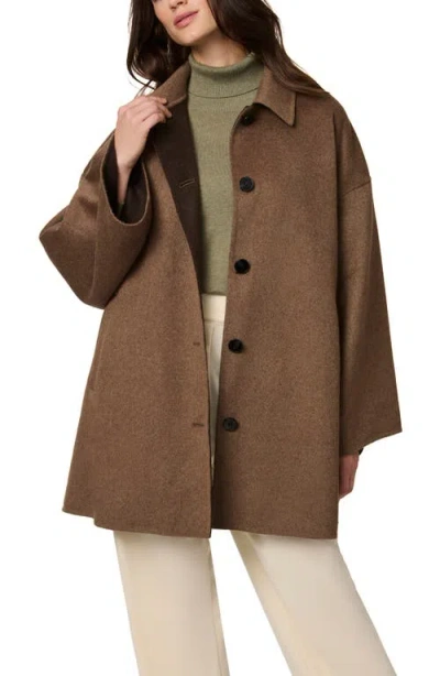 Bernardo Double Face Wool Coat In Brown