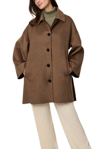Bernardo Double Face Wool Coat In Brown