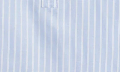 Beachlunchlounge Campbell Directional Stripe Long Sleeve Cotton Blend Button-up Shirt In Blue