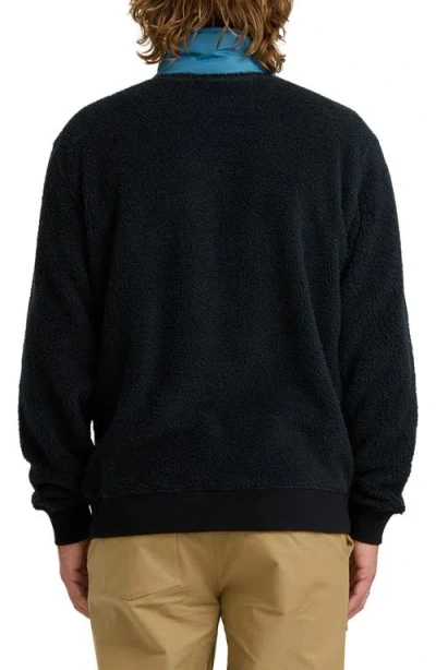 Billabong Boundary Peak Colorblock Fleece Zip-up Jacket In Black