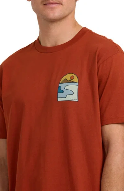 Billabong Sundown Adventure Division Organic Cotton Graphic T-shirt In Brown