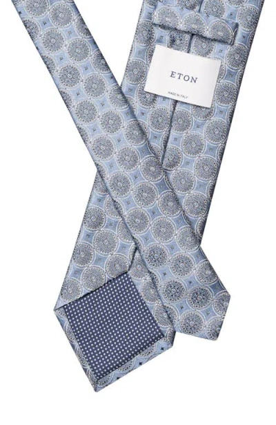 Eton Medallion Silk Tie In Blue