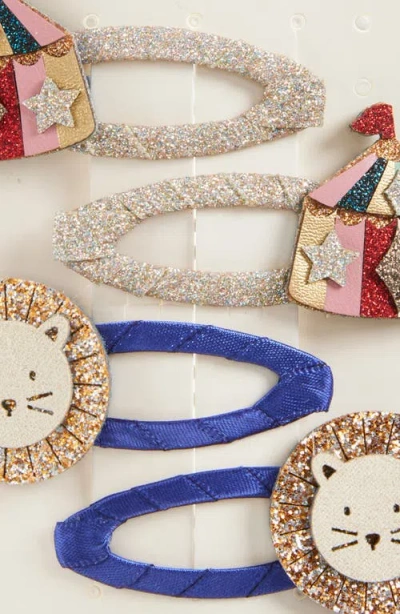 Mimi & Lula Circus & Lion 4-piece Clic Clac Hair Clips In Multi