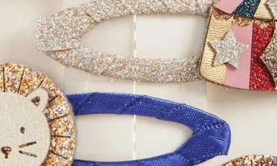 Mimi & Lula Circus & Lion 4-piece Clic Clac Hair Clips In Multi