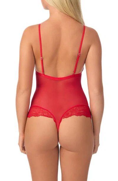 On Gossamer Luxe Lace Bodysuit In Red