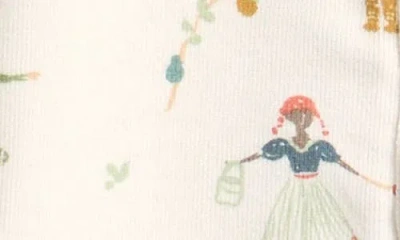 Pehr Print Rib Organic Cotton Footie In White