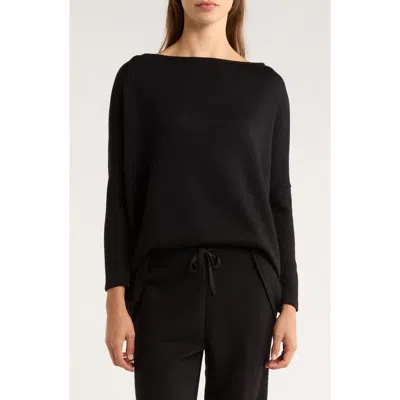 Natori Himalaya Bateau Neck Pajama Top In Black