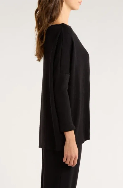 Natori Himalaya Bateau Neck Pajama Top In Black