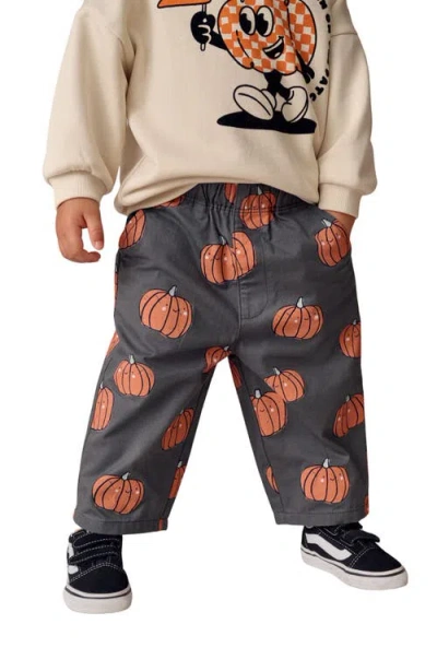 Next Kids' Pumpkin Print Pull-on Cotton Pants In Multi
