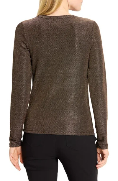 Nic + Zoe Nic+zoe Diamonte Knit Top In Brown