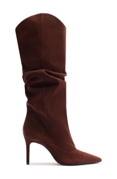 Schutz Maryana Up Slouch Pointed Toe Boot In Brown