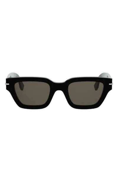 Fendi Selleria 50mm Rectangular Sunglasses In Black