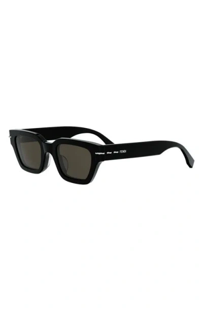 Fendi Selleria 50mm Rectangular Sunglasses In Black