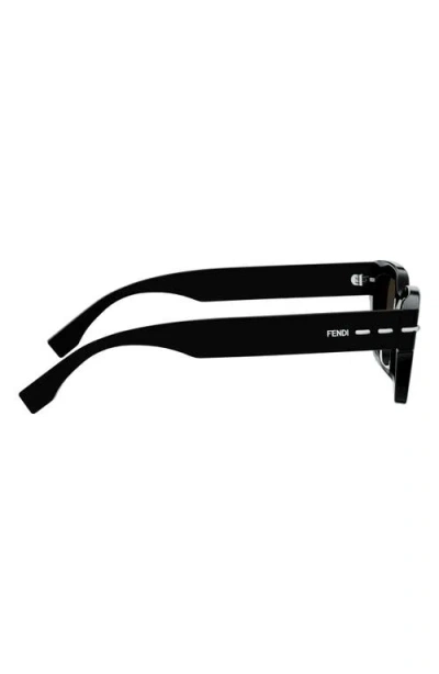 Fendi Selleria 50mm Rectangular Sunglasses In Black