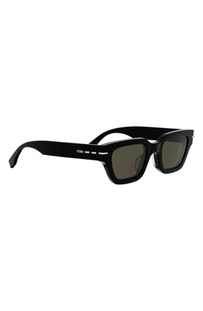 Fendi Selleria 50mm Rectangular Sunglasses In Black