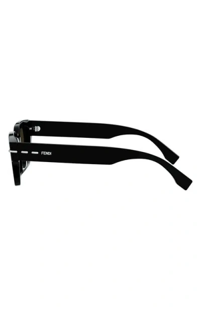 Fendi Selleria 50mm Rectangular Sunglasses In Black