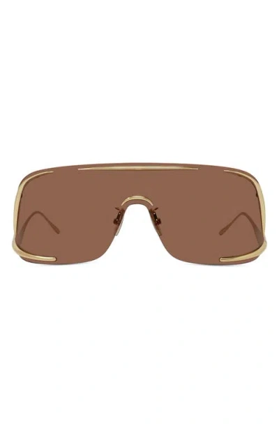 Loewe Signature 141mm Oversize Shield Sunglasses In Brown