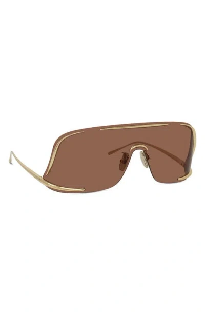 Loewe Signature 141mm Oversize Shield Sunglasses In Brown