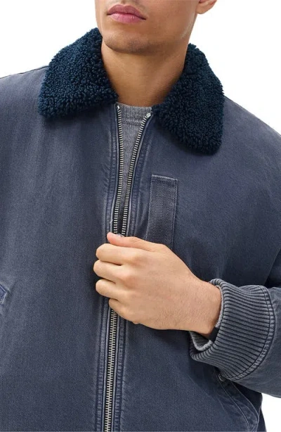 Rag & Bone B-15 Denim Bomber Jacket In Blue