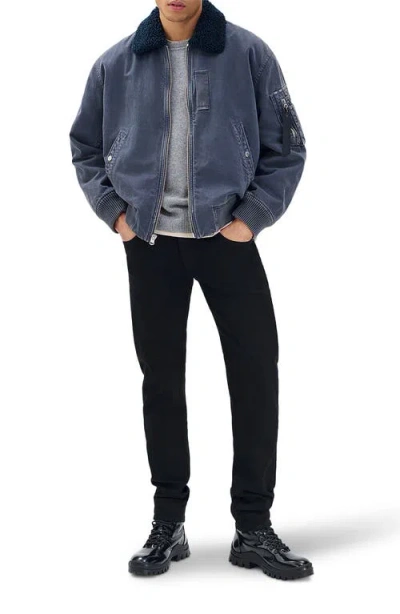 Rag & Bone B-15 Denim Bomber Jacket In Blue