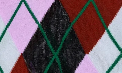 Hansel From Basel Argyle Crew Socks In Red