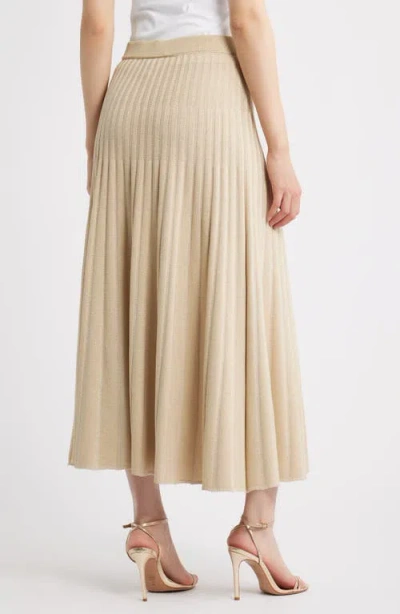Misook Lurex Rib-knit A-line Maxi Skirt In Neutral