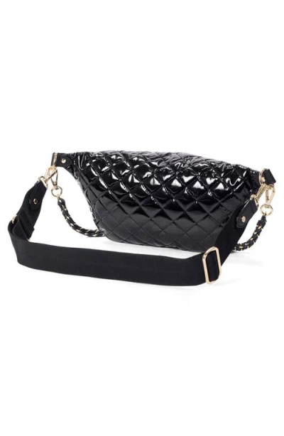 Mz Wallace Small Crosby Quilted Nylon Convertible Sling Bag In Black