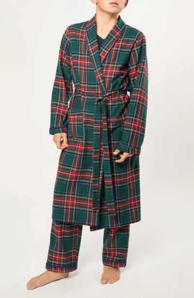 Petite Plume Kids' Brushed Twill Robe In Multi