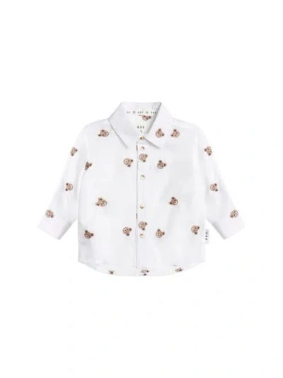 Huxbaby Longsleeve Huxbear Button Up Crisp White In White