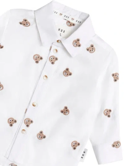 Huxbaby Longsleeve Huxbear Button Up Crisp White In White