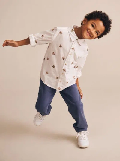 Huxbaby Longsleeve Huxbear Button Up Crisp White In White
