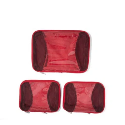 Baggallini Compression Cube 3-piece Set In Red